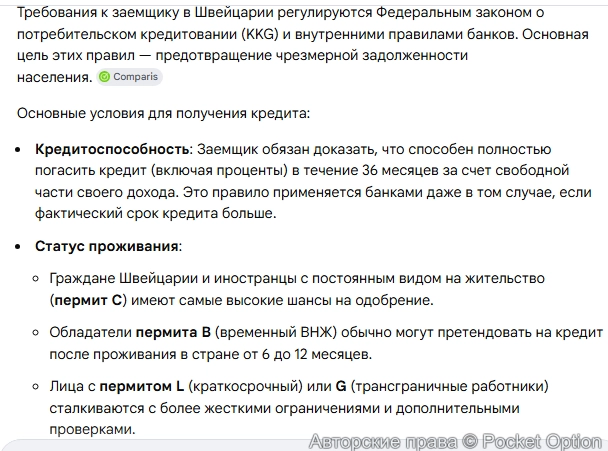 Требование к заемщику