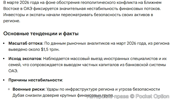 Отток капитала из ОАЭ